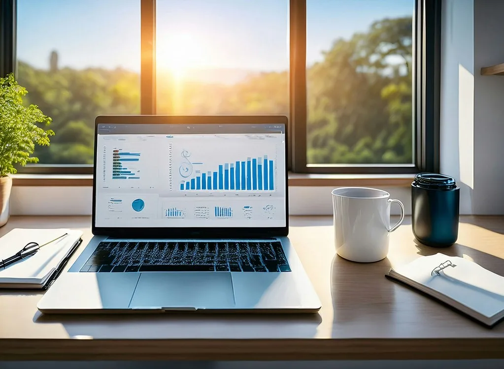 Assessment data dashboard on a laptop