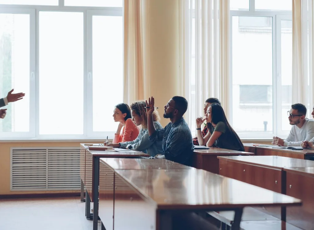 University classroom discussion